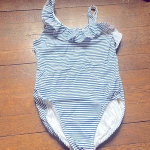 Blue and White Girls Florence Eiseman Swim Suit